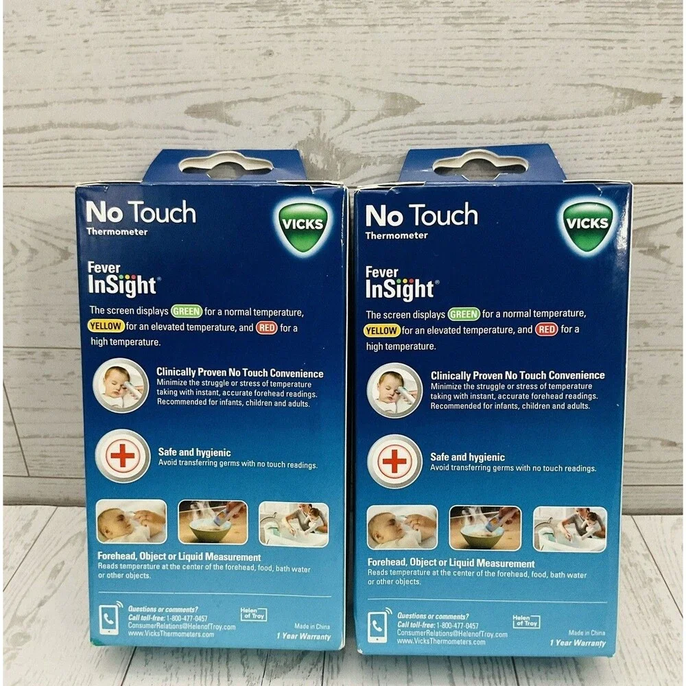 2 Vicks No-Touch 3-in-1 Thermometer Digital Forehead Infrared New In Box